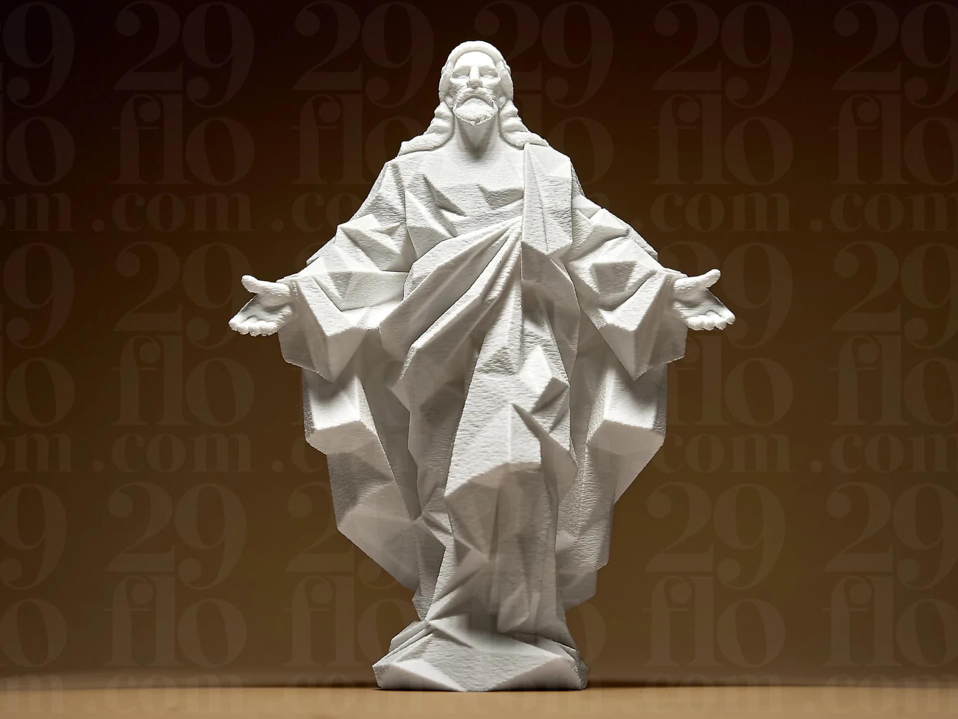 Quadro Jesus geométrico close-up dos detalhes faciais